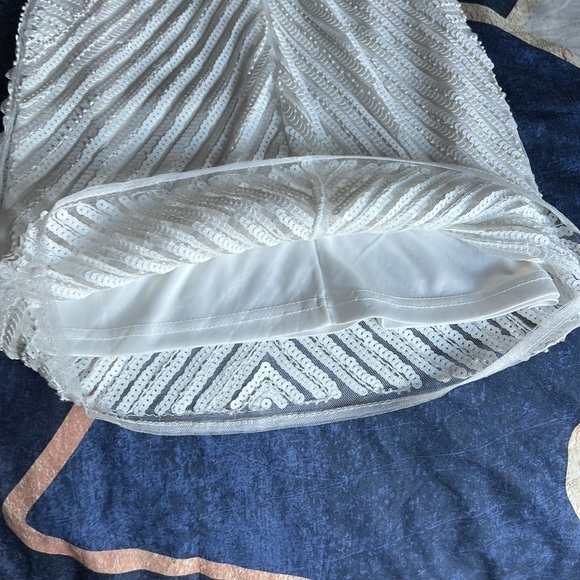 Lulus Iridescent sequin white halter mini dress, tags still on! - Picture 6 of 9